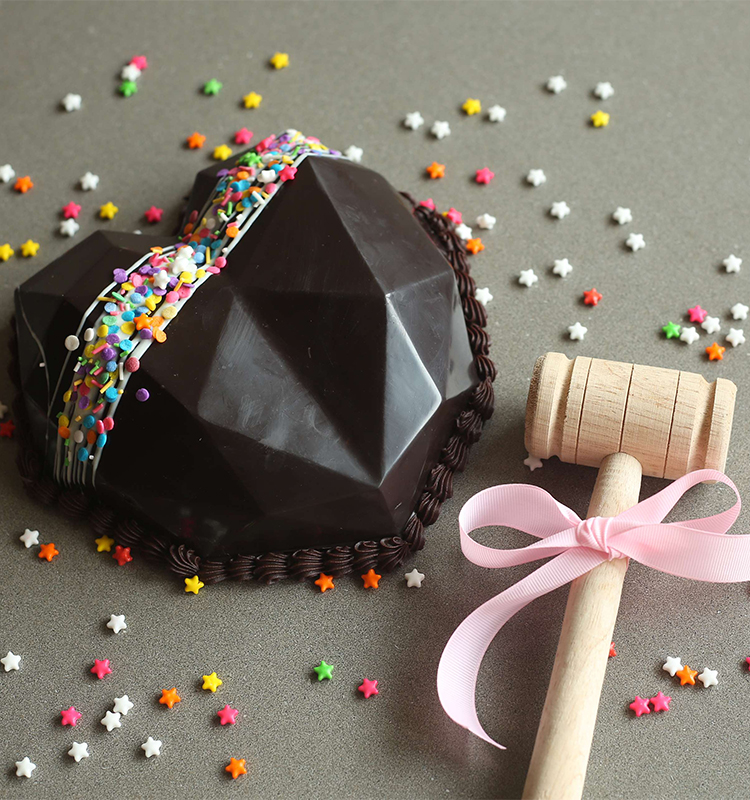 Diamond Heart Chocolate Pinata Cake 750 gms