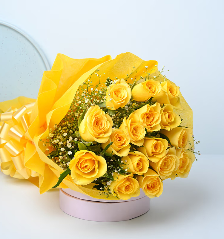 15 Yellow Roses Bouquet