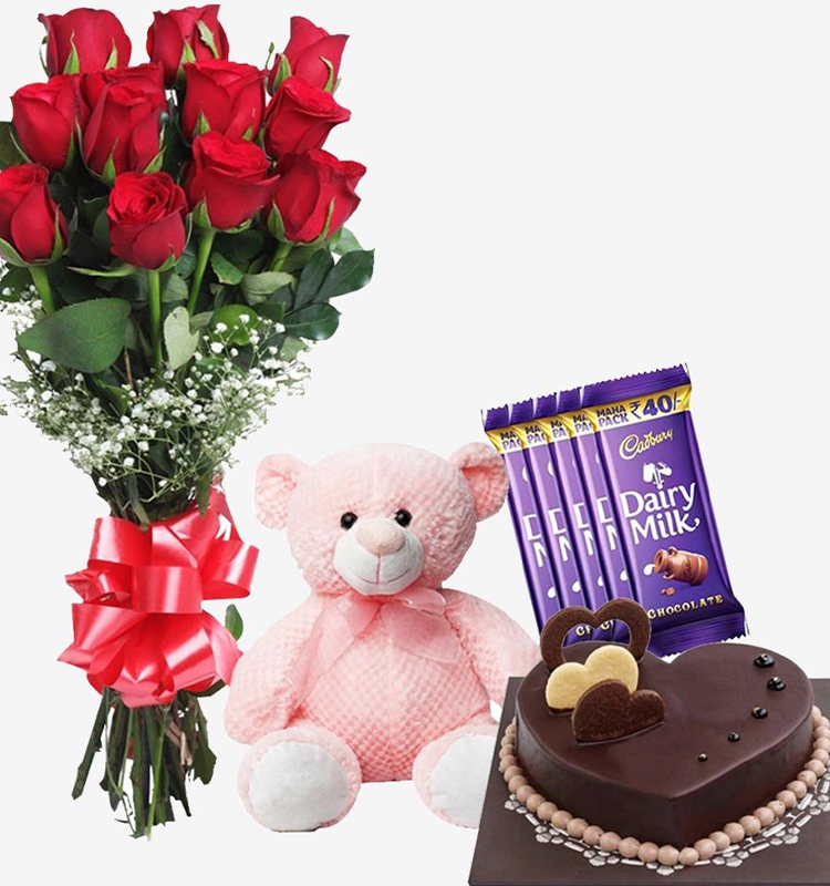 Romantic Red Rose and Chocolate Delight Combo