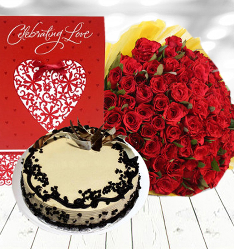 Roses with Truffle Cake